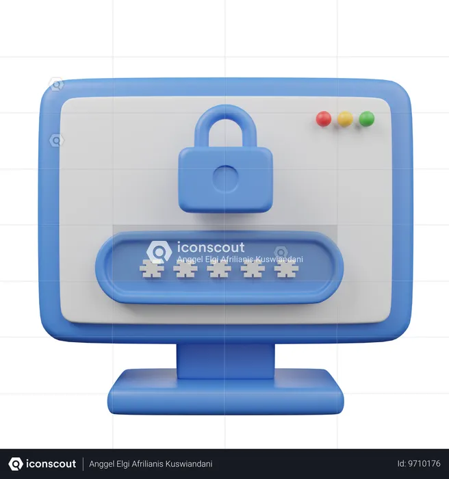 Computer Password  3D Icon