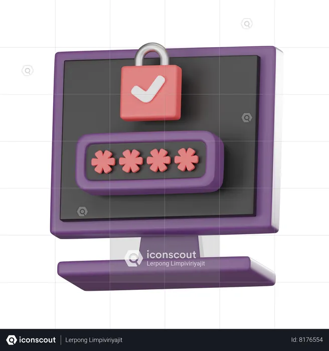 Computer Password  3D Icon