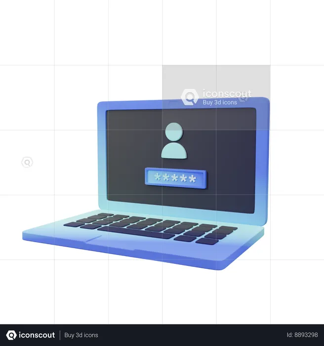 Computer Password  3D Icon