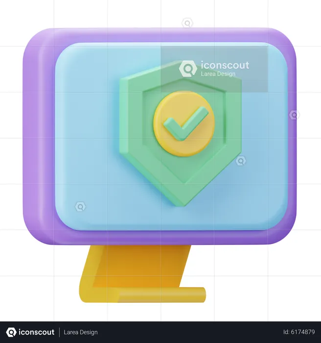 Computer Protection  3D Icon