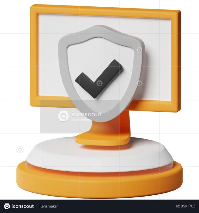 Computer Protection  3D Icon