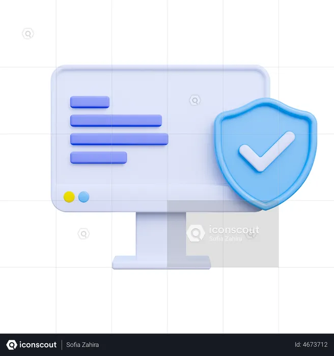 Computer Protection  3D Illustration