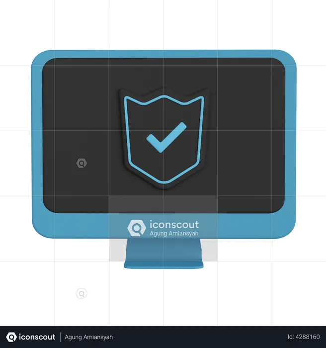 Computer Protection  3D Illustration