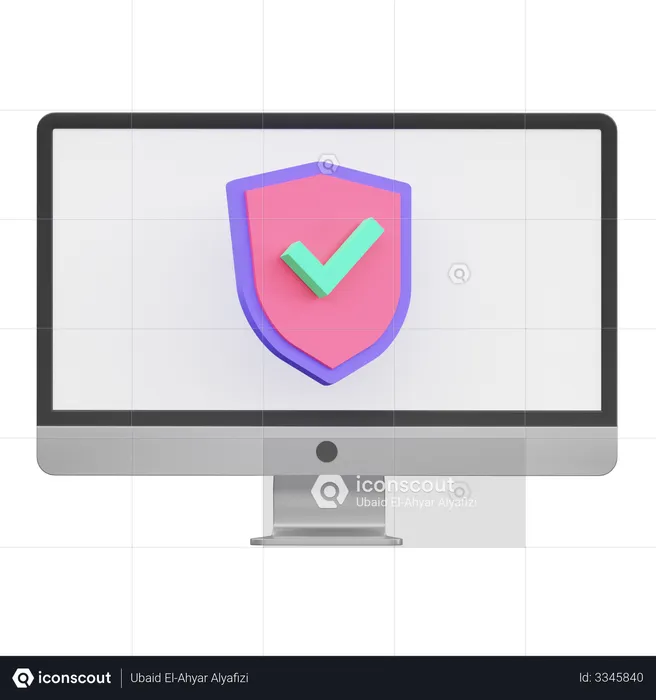 Computer Protection  3D Illustration
