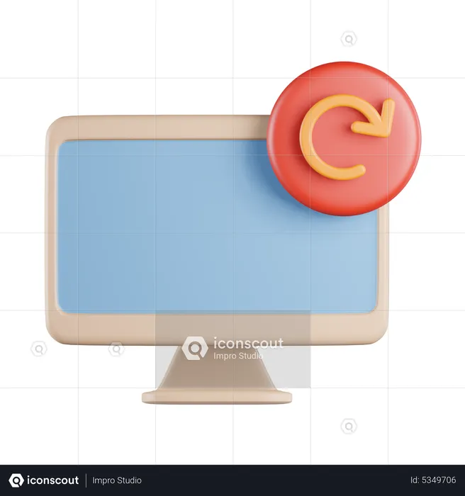 Computer Reload  3D Icon