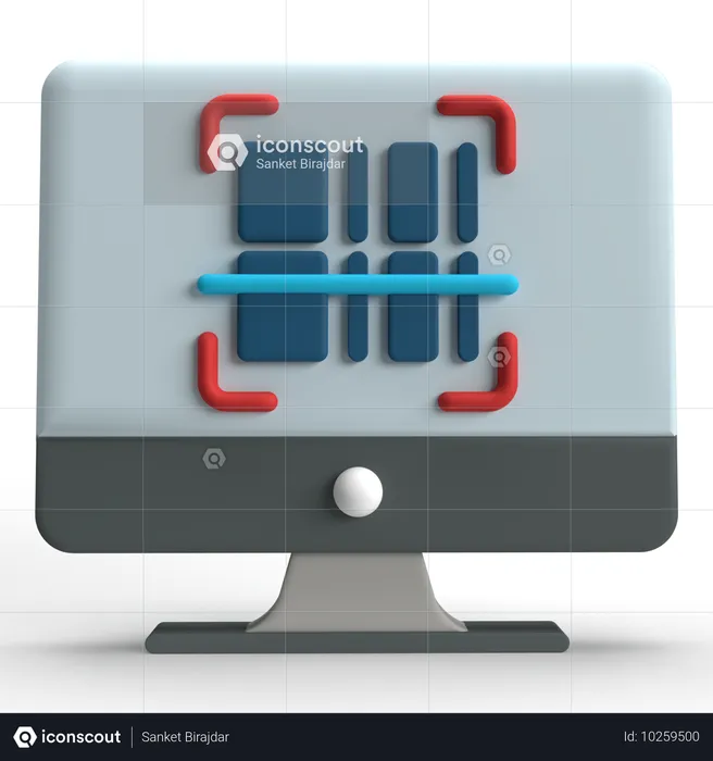 コンピューターによるスキャン  3D Icon