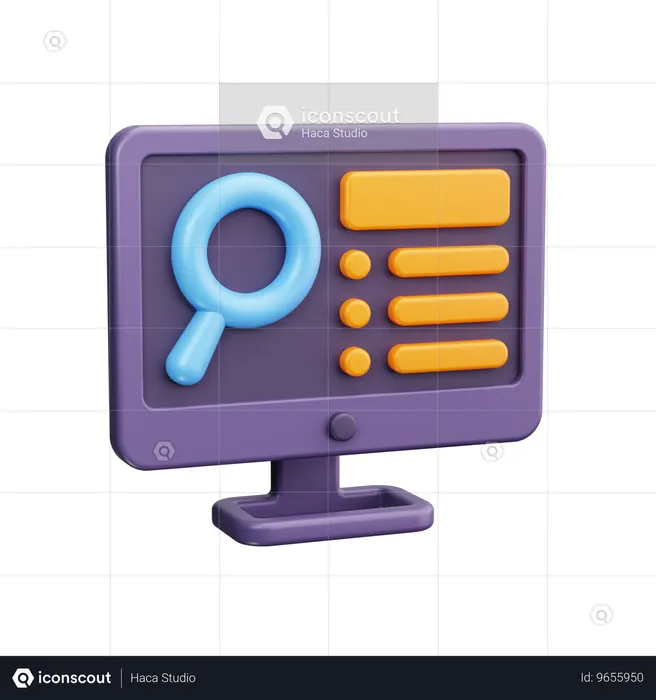 Computer Search  3D Icon