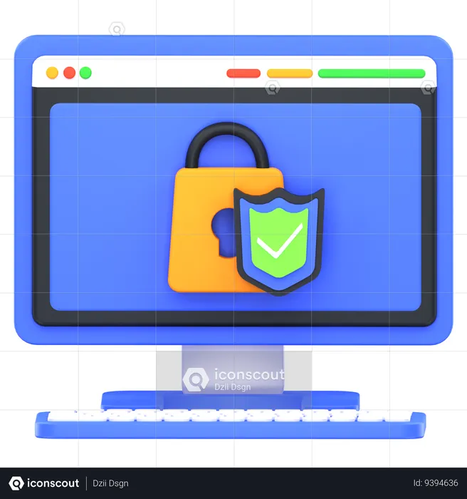 Computer Security  3D Icon