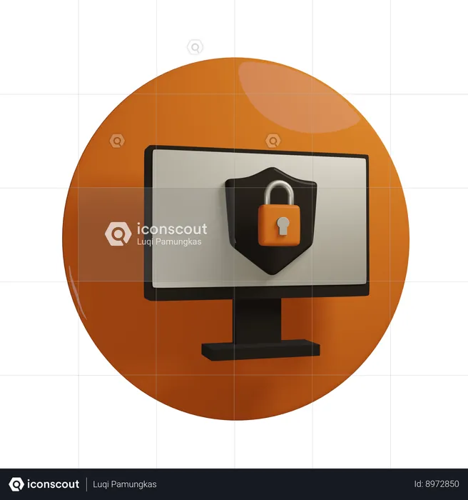 Computer Security  3D Icon