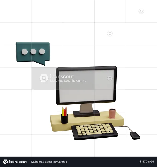Computer System  3D Icon