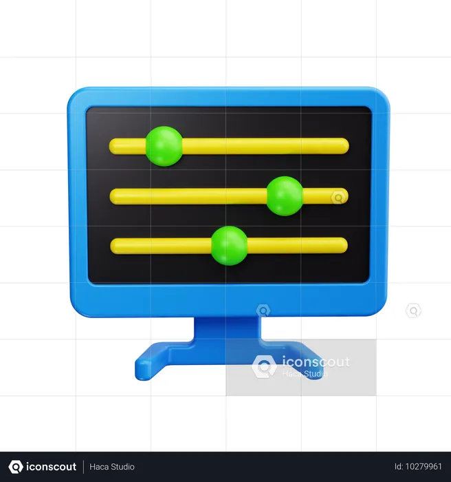 Computer Setting  3D Icon