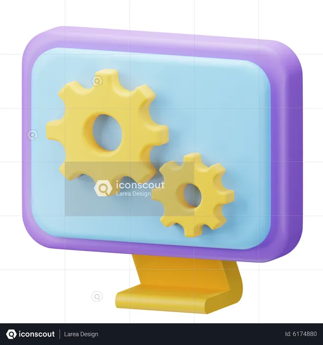 Computer Setting  3D Icon