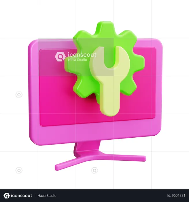 Computer Setting  3D Icon