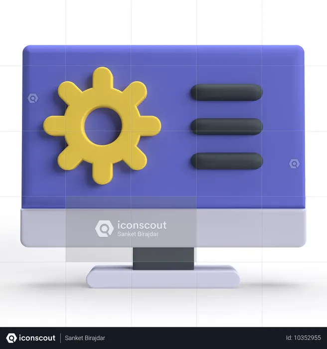 Computer Setting  3D Icon