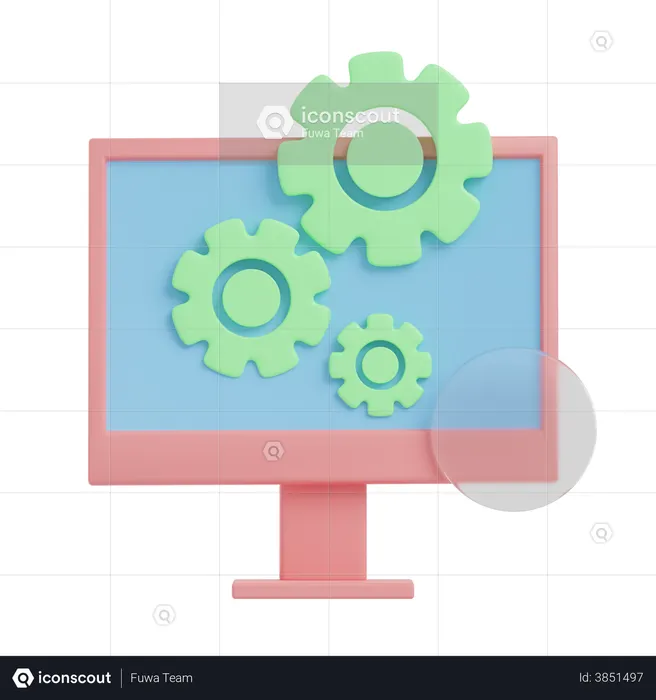 Computer Setting  3D Icon