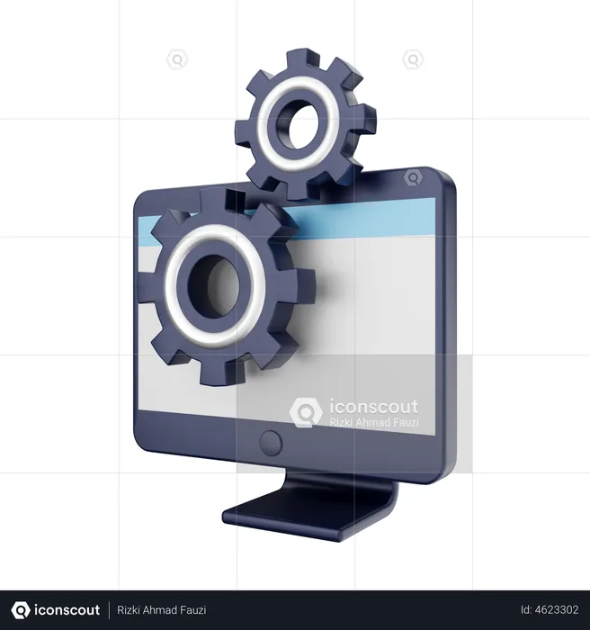 Computer Setting  3D Illustration