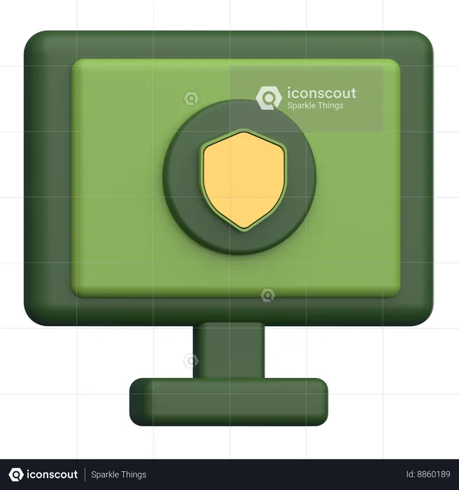 Computer Shield  3D Icon