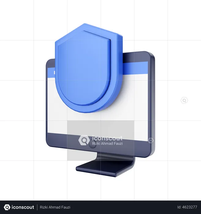 Computer Shield  3D Illustration