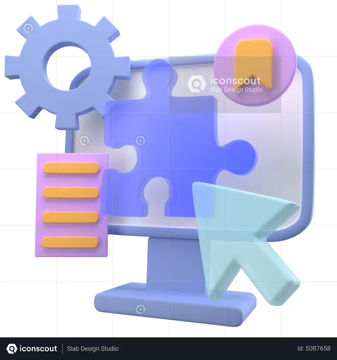 Computer Solution  3D Icon