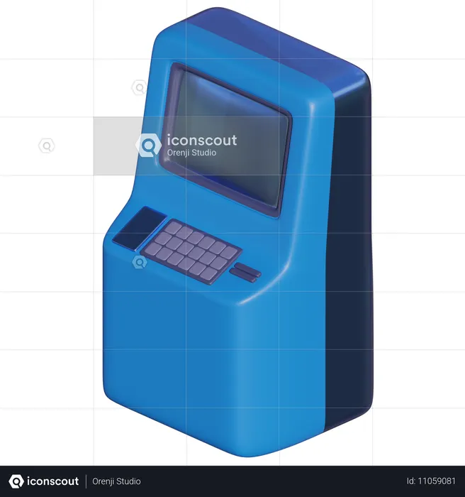 コンピュータステーション  3D Icon