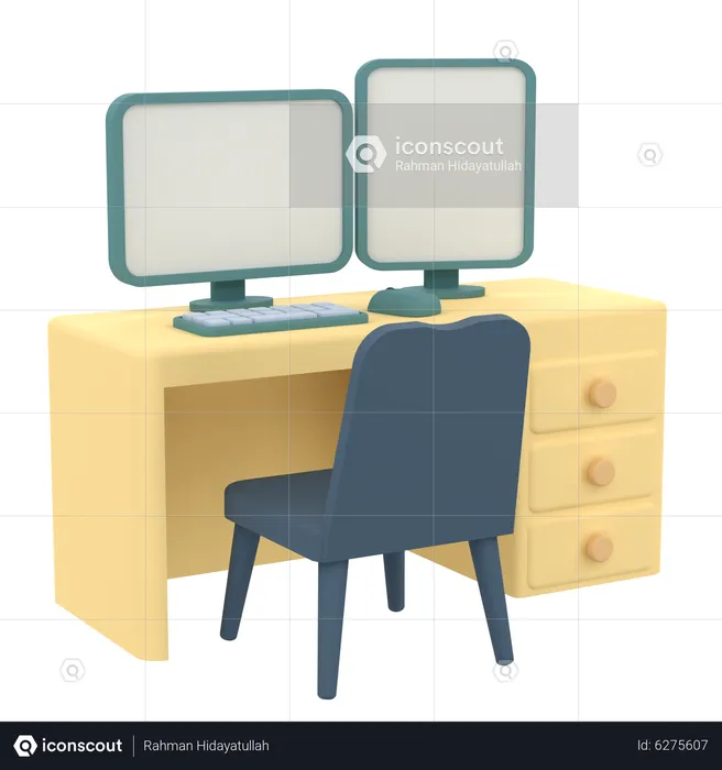 Computer Table  3D Icon