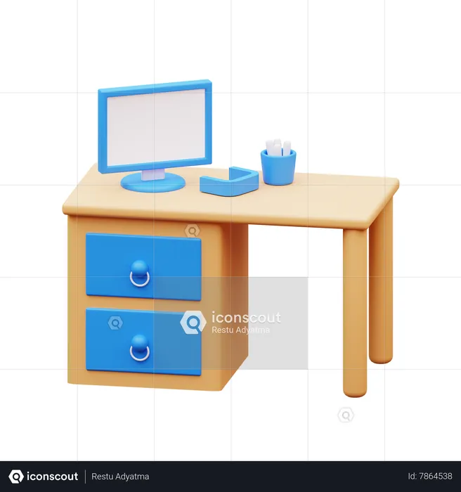 Computer Table  3D Icon