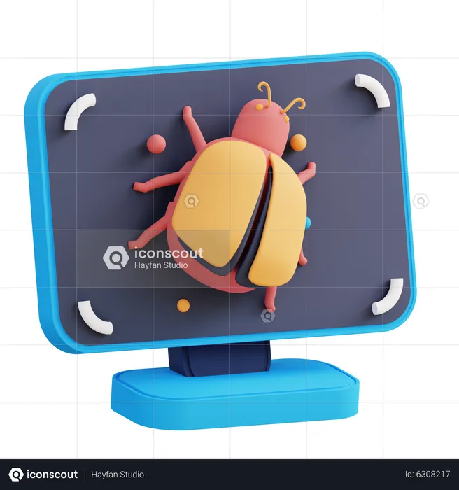 Computer Virus  3D Icon