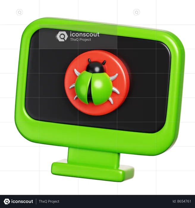 Computer Virus Infected  3D Icon