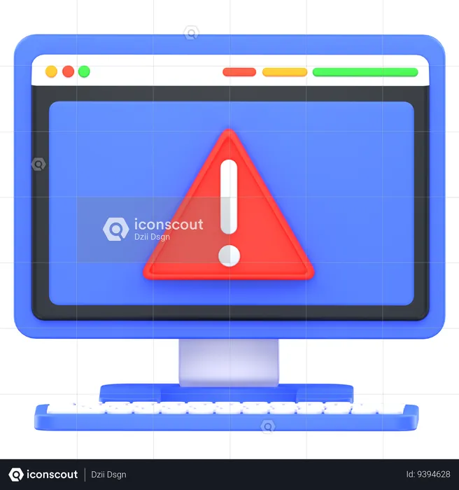 Computer Virus Warning  3D Icon