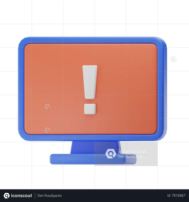 Computer warning  3D Icon