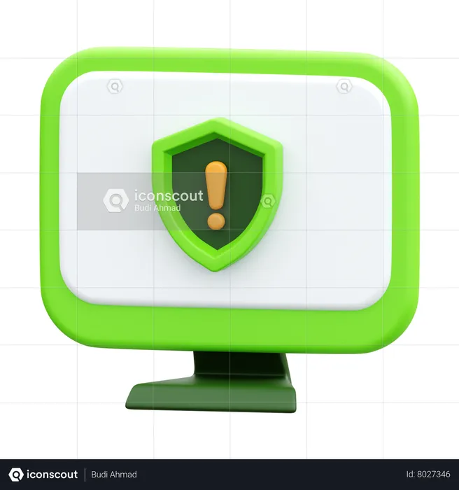 Computer Warning  3D Icon
