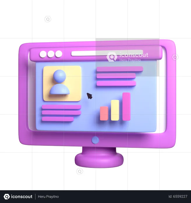 Computer Web  3D Icon