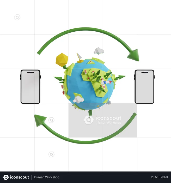 Comunicação global  3D Illustration