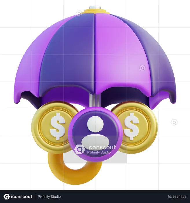 Conceito de segurança e proteção financeira  3D Icon