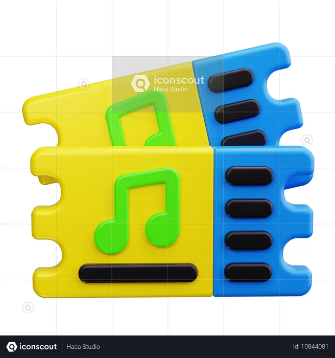 Concert Ticket  3D Icon