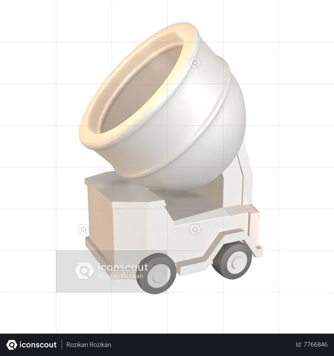 Concrete Mixer  3D Icon