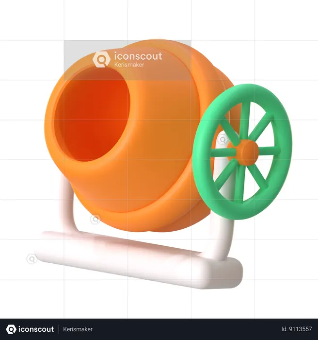 Concrete Mixer  3D Icon