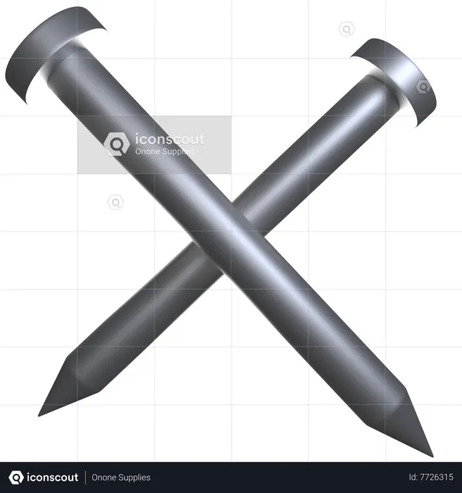Concrete Nail  3D Icon