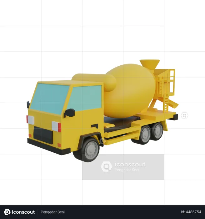 Concrete Truck  3D Illustration