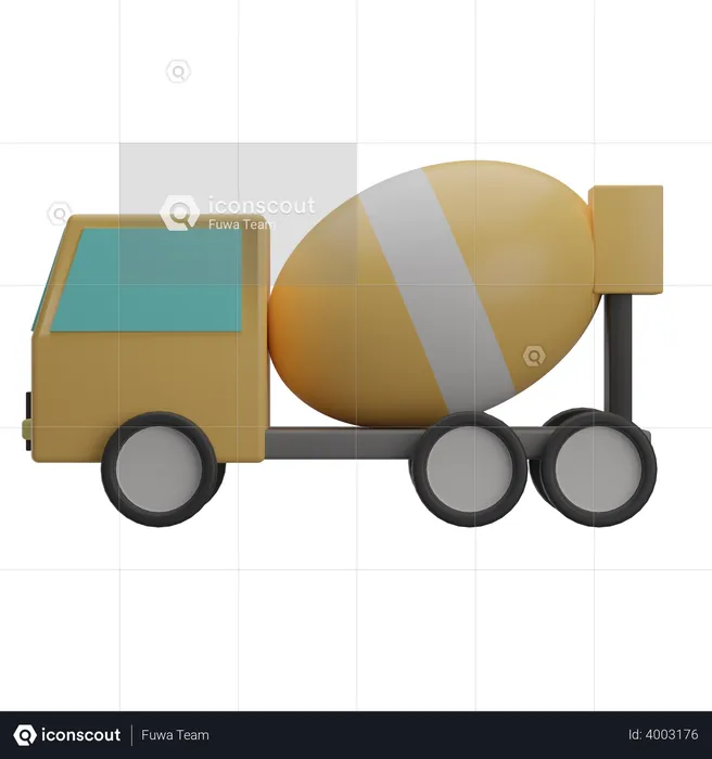 Concrete Truck  3D Illustration
