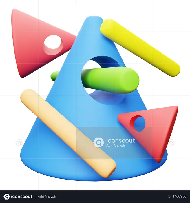 Cone Abstract shape  3D Illustration