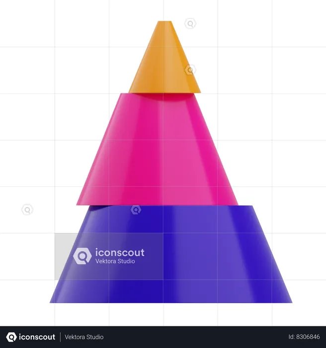 Cone Chart  3D Icon