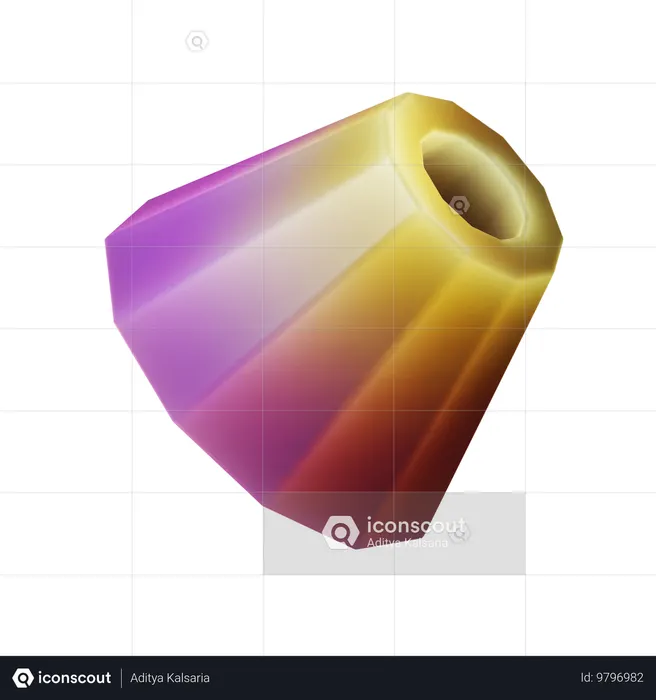 Cone Cut Shape  3D Icon
