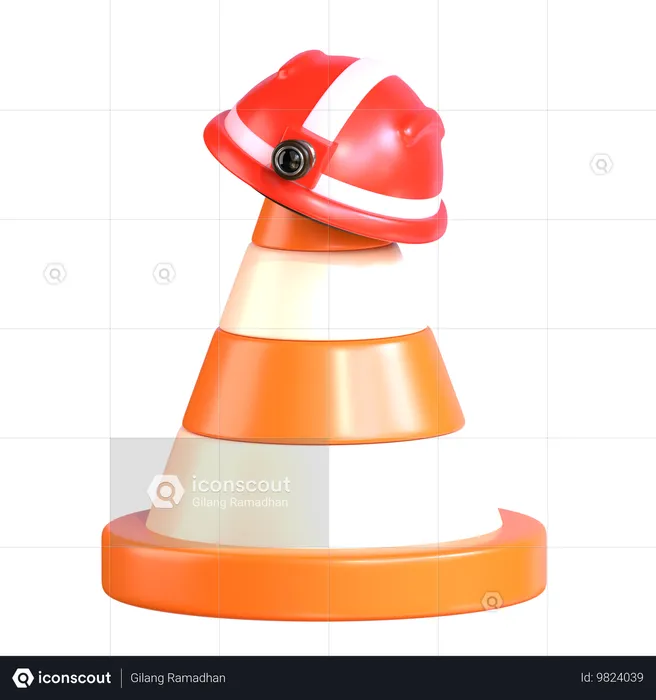 Cone de construção  3D Icon