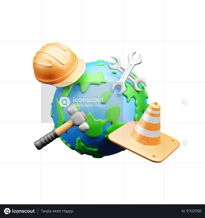 Cône de chantier  3D Icon