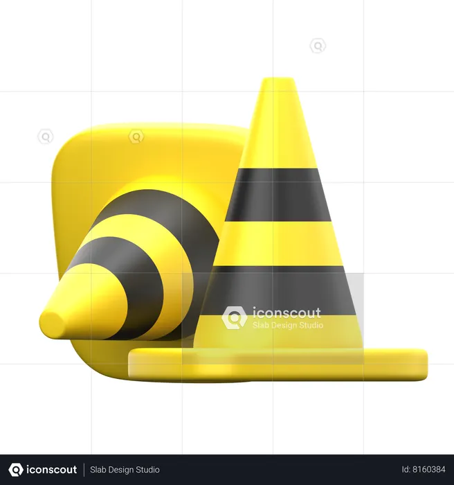 Cone de segurança  3D Icon