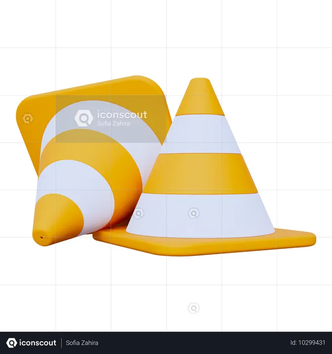 Cone de tráfego  3D Icon