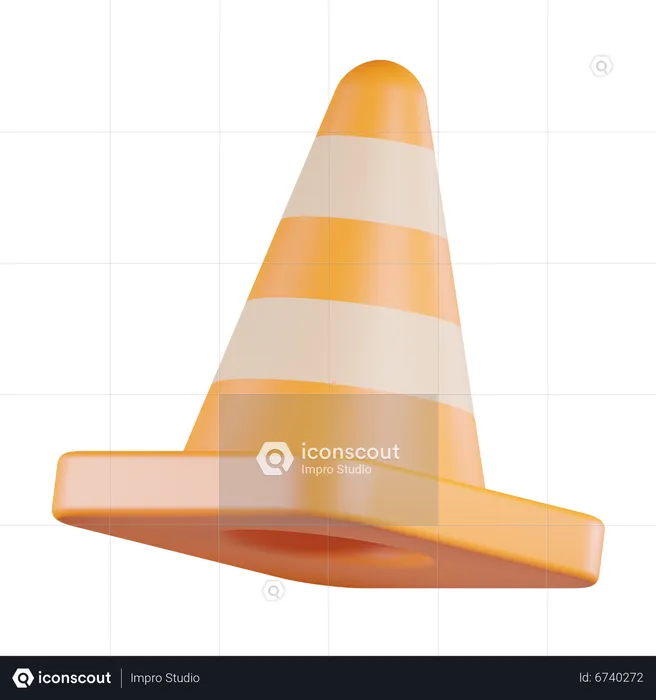 Cone de tráfego  3D Icon