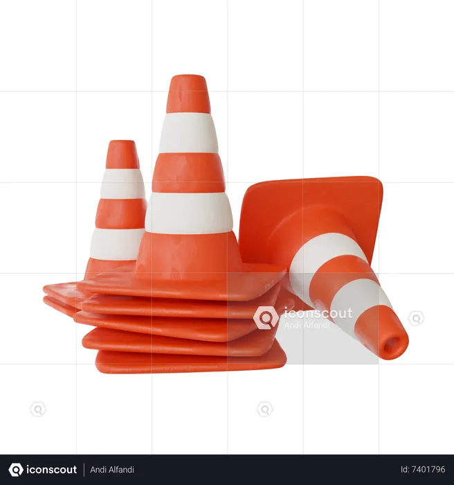 Cone de tráfego  3D Icon