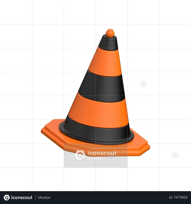 Cone de tráfego  3D Icon